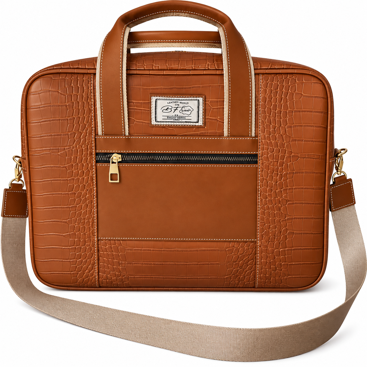 Cartable Laptop en Croco garni Cuir – Image 4